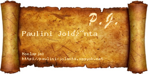 Paulini Jolánta névjegykártya